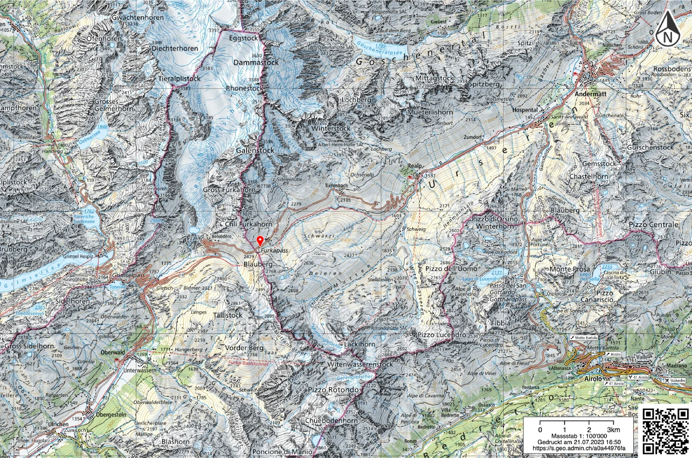Karte ALPFOR Furkapass